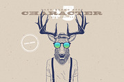 Hipster Deer Characters, a Work Illustration by blauananas (Thumbnail 5 of 8)