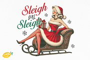 Retro Girl Christmas Sublimation, a Seasonal Illustration by LemonDesign (Thumbnail 6 of 14)