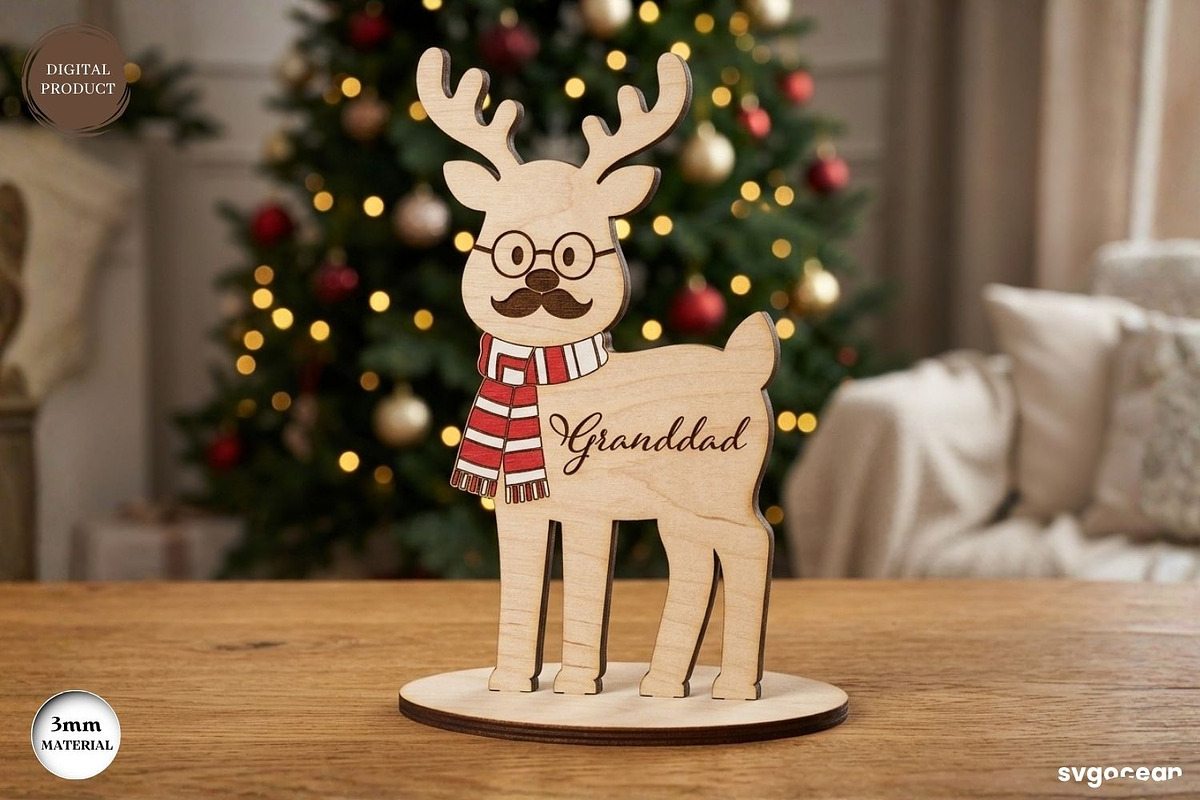 Christmas Reindeer Family SVG Bundle, a Decorative Illustration by svgocean (Photo 12 of 13)