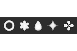 White grainy shapes set on black, an Object Illustration by art PVP - market