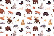 Wild forest animals set, patterns, an Animal Illustration by PaperTrident (Thumbnail 5 of 6)