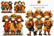 Whimsical Scarecrow Trio PNG, a Seasonal Illustration by Craft Nest (Thumbnail 1 of 6)