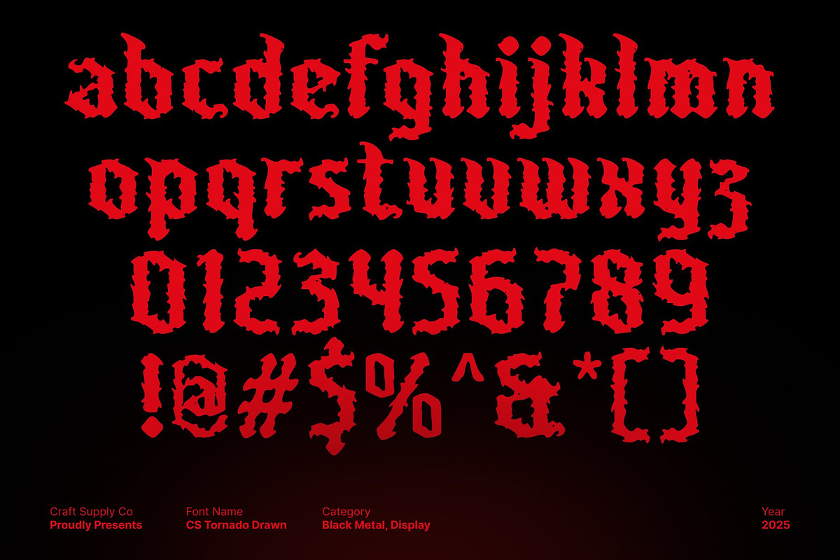 CS Tornado Drawn, a Blackletter Font by Craft Supply Co. (Photo 8 of 8)