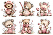 Whimsical Easter Teddy Bear Clipart, an Illustration by Daily.Designs (Thumbnail 7 of 7)