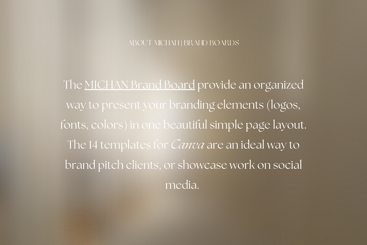 MICHAN Brand Board Template, a Templates & Theme by The Magic Glow Co. (Photo 4 of 6)
