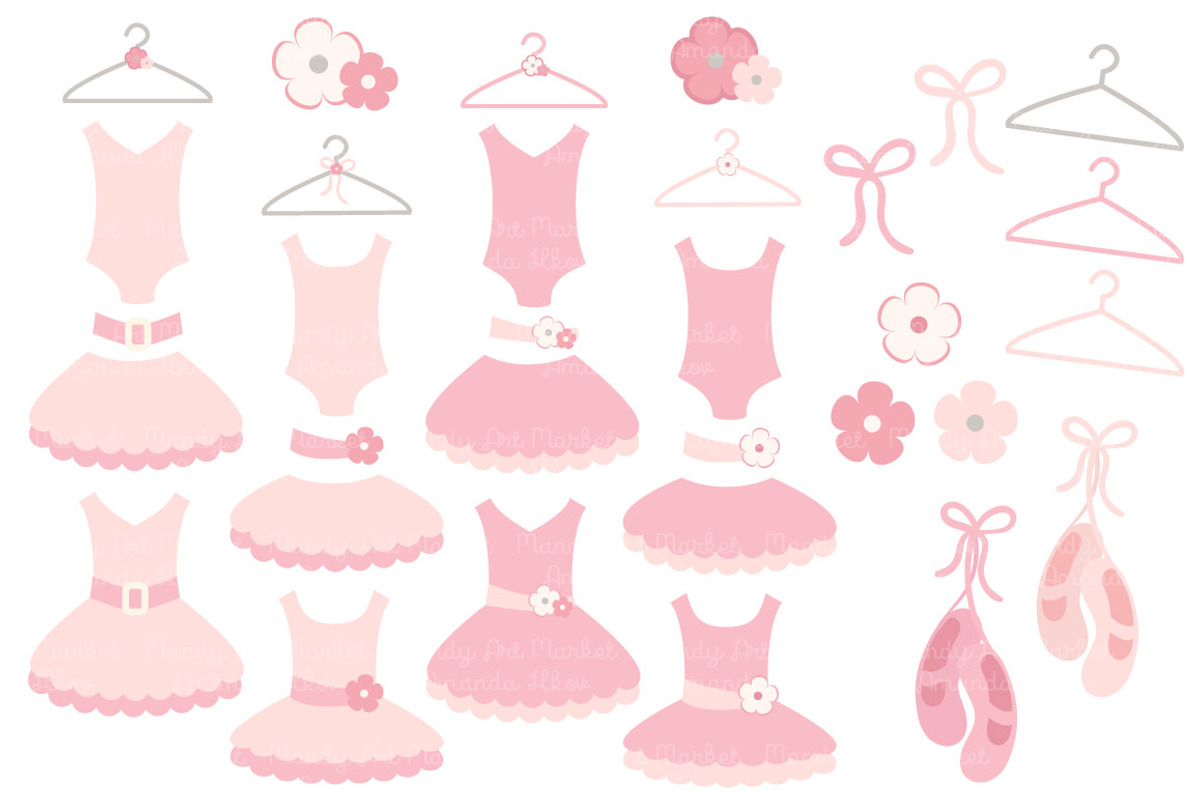 Soft Pink Ballet Tutus Clipart, an Illustration by Amanda Ilkov (Photo 2 of 2)