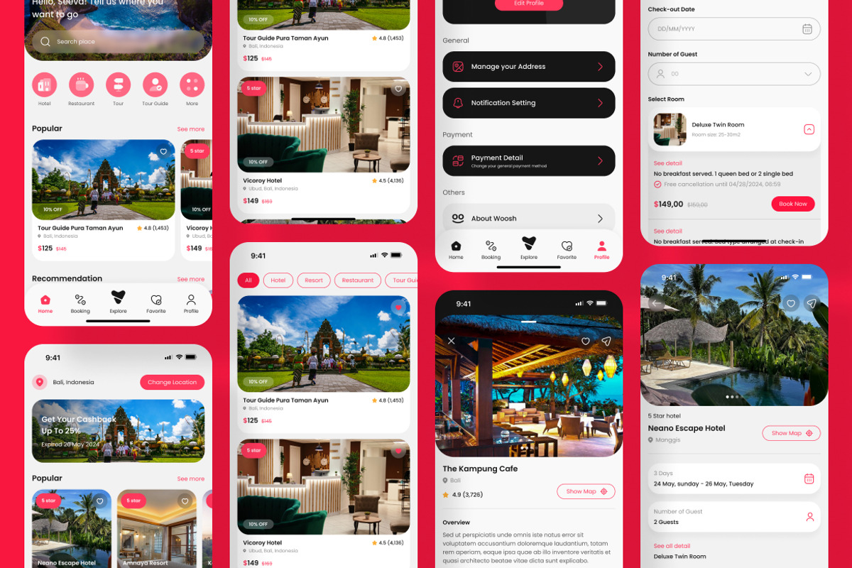 Travel Booking App Mobile UI KIT, an App Template by UICreative (Photo 4 of 4)