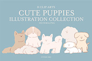 8 Cute puppies clip arts, an Animal Illustration by Studio Mei Design (Thumbnail 1 of 4)