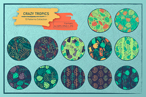 Crazy Tropics: 12 Patterns Set