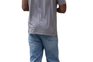 Black man with hat rear view isolated photo, a Person Photo by DanFLCreativo