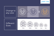 Emojis Line Icons V2, an Outline Icon by Jumbo Icons (Thumbnail 3 of 5)