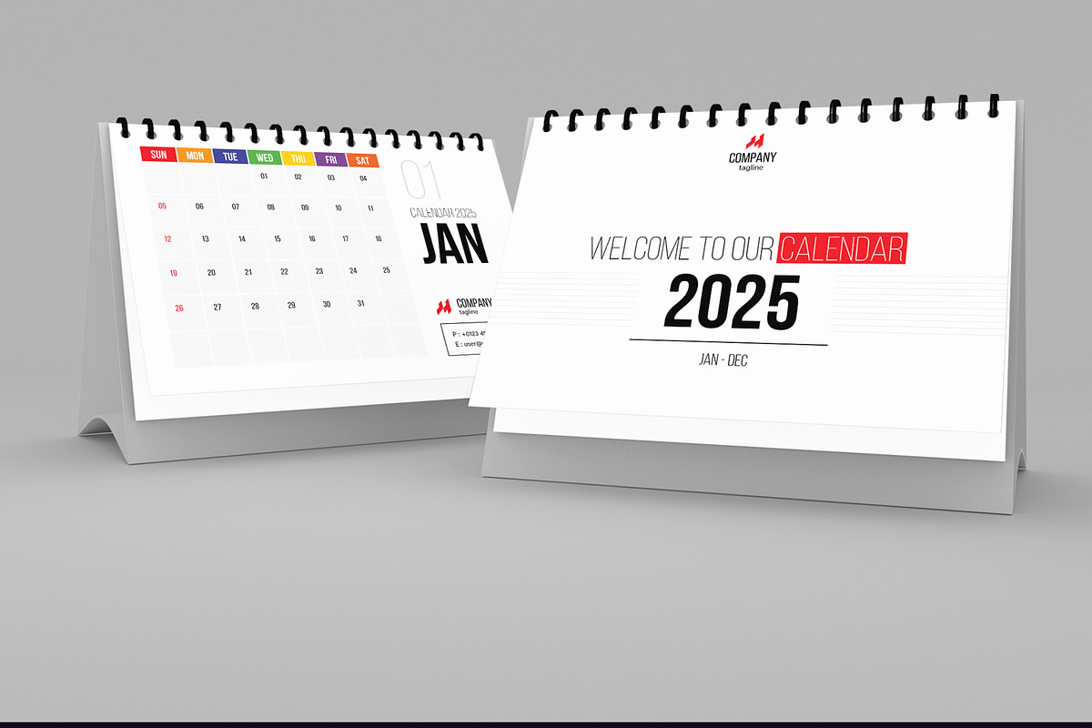Desk Calendar Template 2025, a Stationery Template by MightyDesign (Photo 1 of 7)