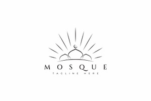 Illuminated Mosque Islamic Logo, a Branding & Logo Template by Signatoro