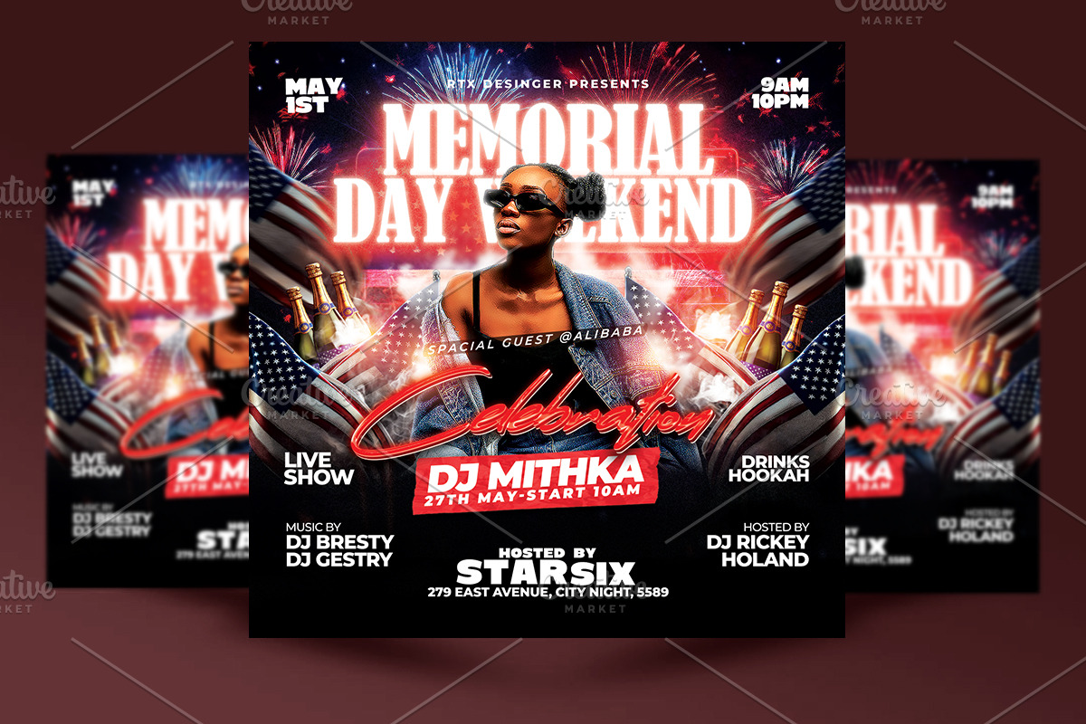 Memorial Day Flyer Template, a Flyer Template by RTXdesinger99
