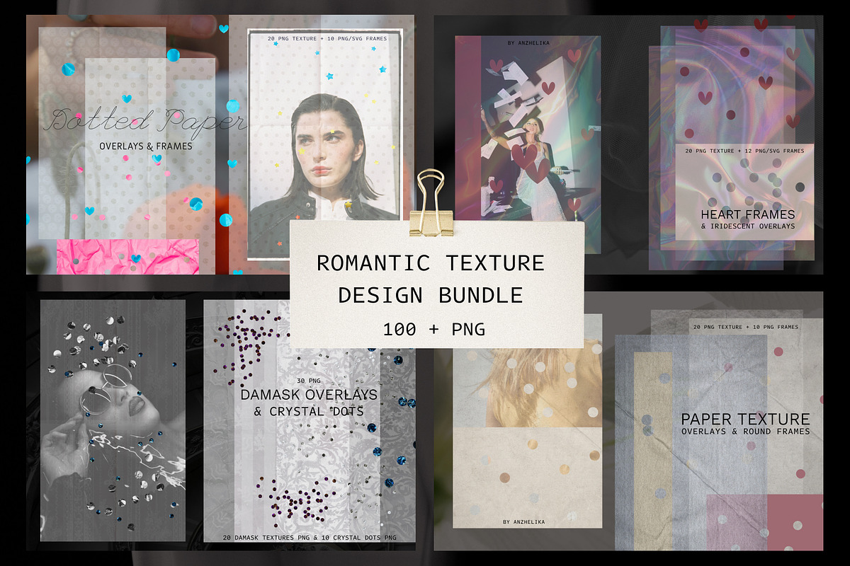 Damask & Crystal Dots Overlay Kit, a Texture Graphic by Anzhelika (Photo 1 of 9)