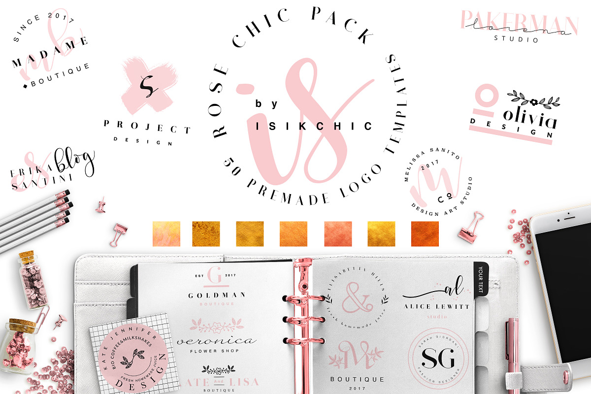 50 ROSE LOGO PACK, a Branding & Logo Template by IsikChic (Photo 1 of 6)