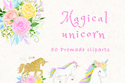 Magical unicorn clipart, an Illustration by heyiamalice (Thumbnail 4 of 12)