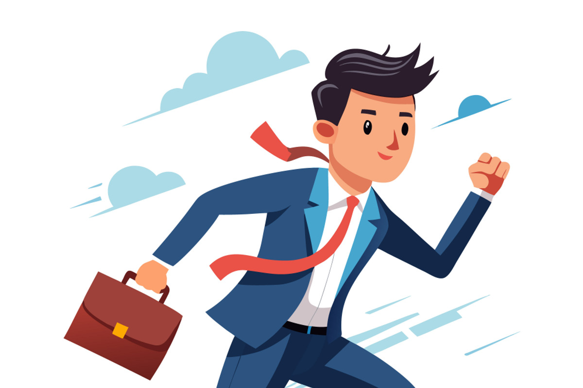 Businessman running with briefcase, a Person Illustration by SouravDesign (Photo 3 of 3)