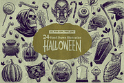 Vintage Halloween Hand Drawn set, an Object Graphic by bazzier_graphik (Thumbnail 1 of 10)