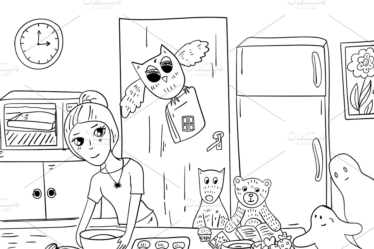 Halloween coloring book pages, an Animal Illustration by pictures for you (Photo 7 of 7)