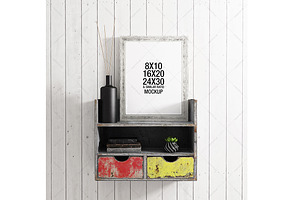 Poster Frame Rustic Metal Shelve