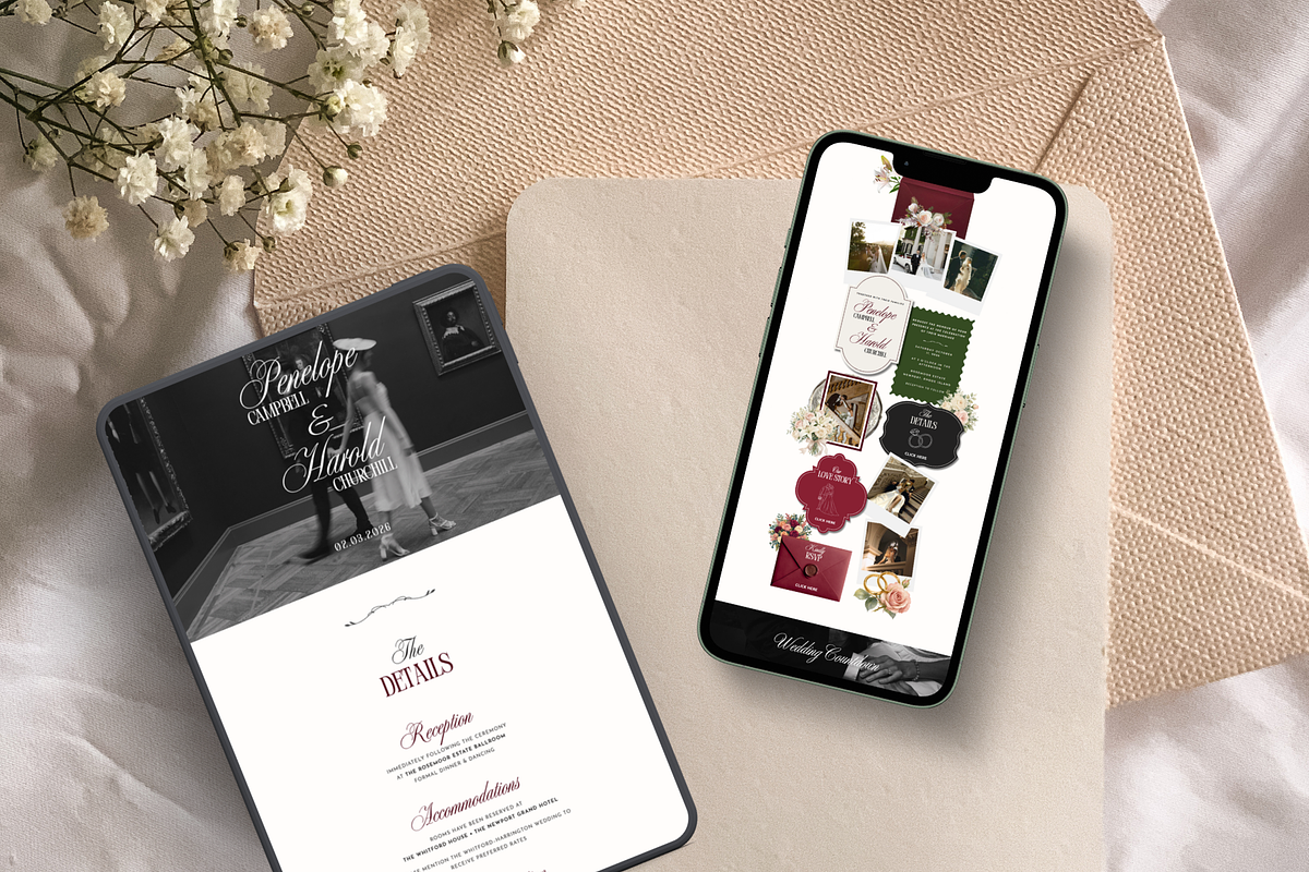 Old Money Wedding Invitation Website, a Landing Page Template by GlamWebDesigns (Photo 3 of 7)