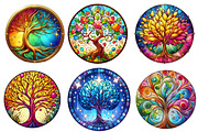 Tree of Life Stained Glass Clipart, an Illustration by Designworld (Thumbnail 5 of 6)