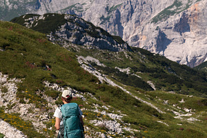 Mountaineer hiking on early morning, Triglav National Park, Slovenia, a Nature Photo by Bepslabor