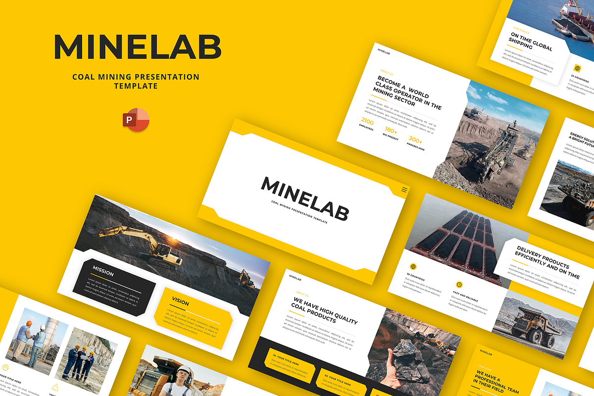 Minelab - Coal Mining PowerPoint, a Presentation Template by Biwarastudio (Photo 1 of 6)