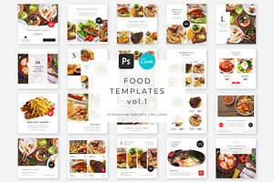 Food IG Templates vol.1 | PS & Canva