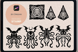 20 Cthulhu brush stamp