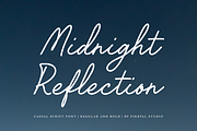 Midnight Reflection – Casual Script, a Script Font by Fikryal Studio (Thumbnail 1 of 15)