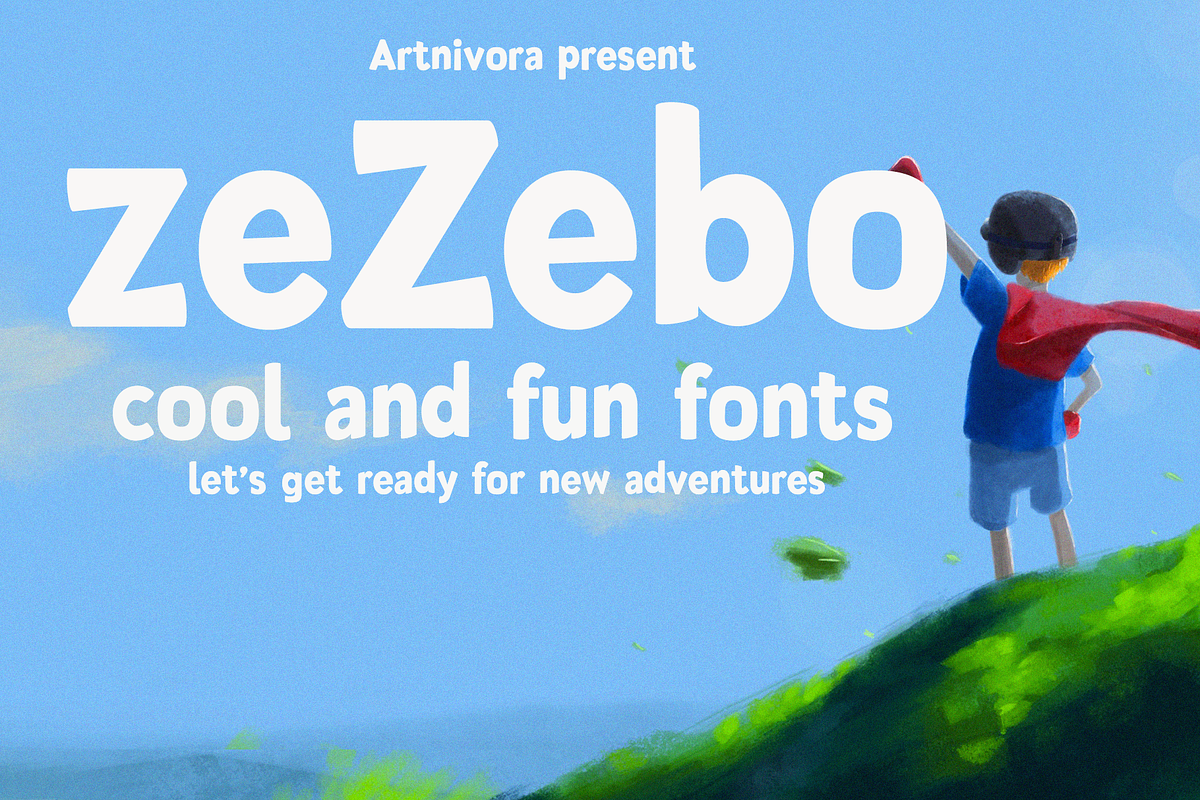 Zezebo - Fun Display Font, a Sans Serif Font by ivan_artnivora (Photo 1 of 4)