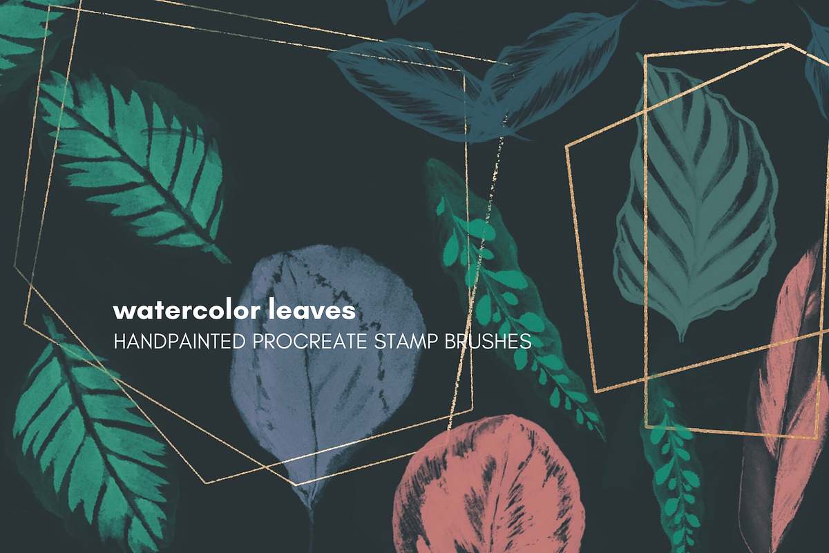 watercolor leaves brushes, a Brush Add-On by dxxb studio (Photo 1 of 3)