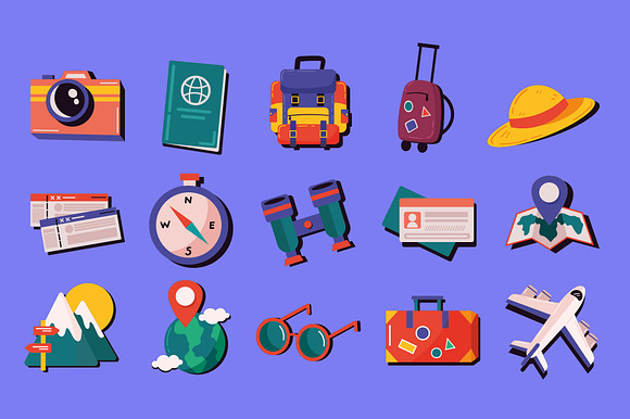 Tourism and Travel Icons Set preview 2