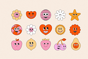 Retro stickers - vector elements, a Background Graphic by venimo (Thumbnail 4 of 9)