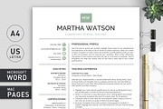 Resume Template / Teacher CV, a Resume Template by Klamp Studio (Thumbnail 1 of 7)