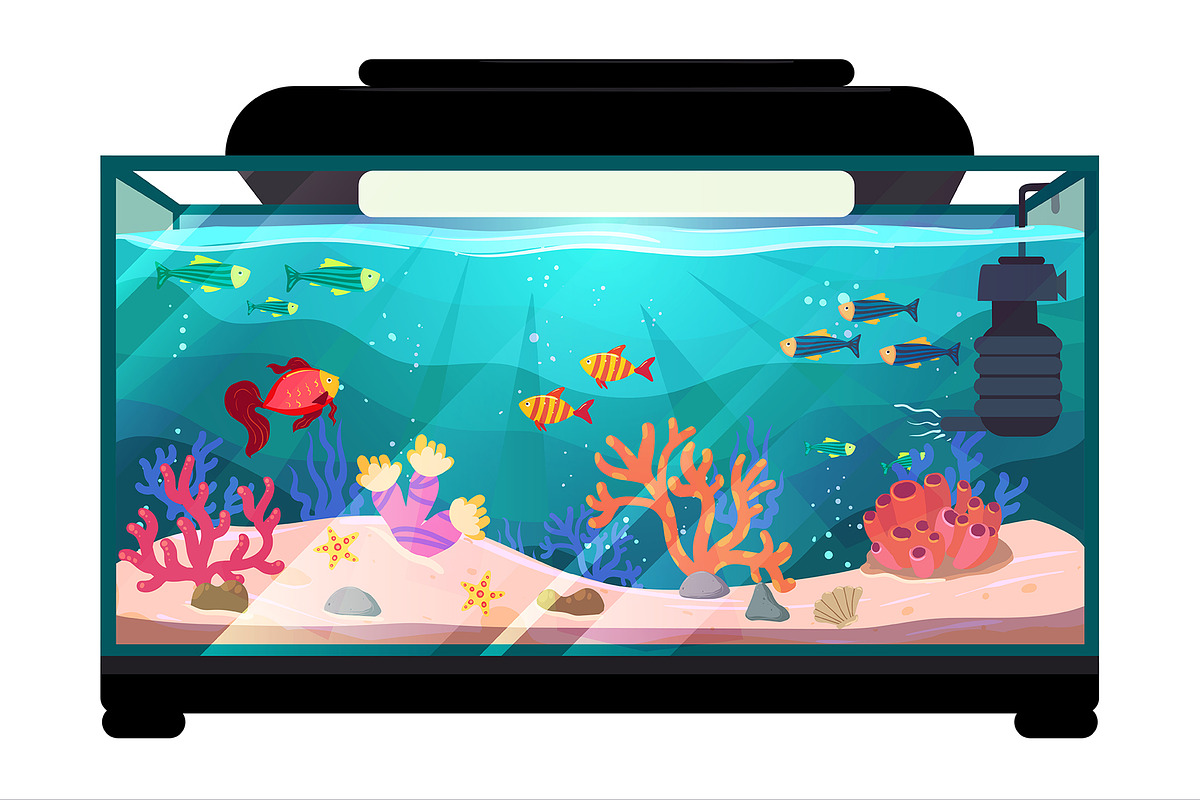 Aquarium illustration, an Animal Illustration by 2dvillShop