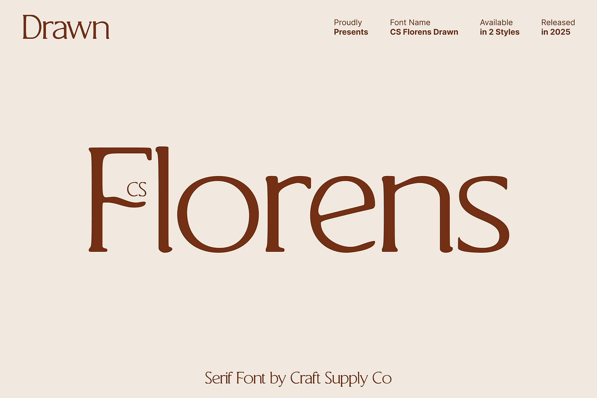 CS Florens Drawn, a Serif Font by Craft Supply Co. (Photo 1 of 8)