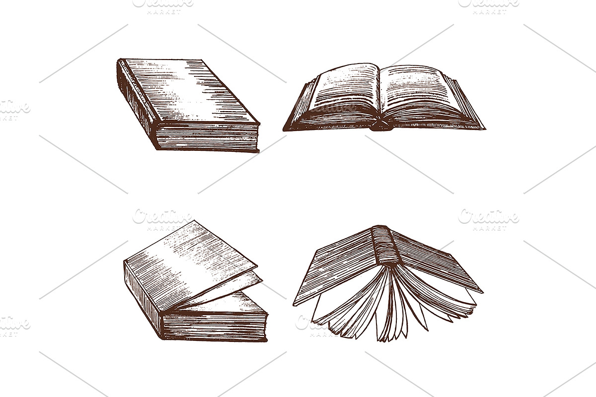 Books Hand Draw Sketch., an Education Illustration by Bigmouse_art (Photo 1 of 5)
