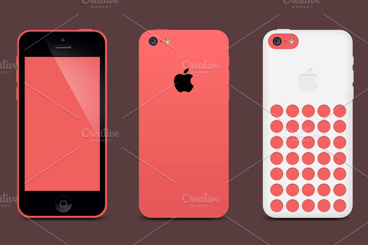 iPhone 5c PSD Pack, a Product Mockup by Mousecrafters (Photo 4 of 5)