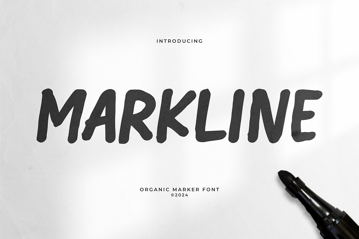 Markline | Organic Marker Font, a Handwritten Font by Ariya Works (Photo 1 of 9)