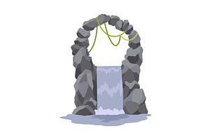 Cartoon river waterfall, an Illustration by Things for designers