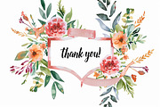 Watercolor Floral Thank You Cards, an Illustration by BIPLOB EXPERT (Thumbnail 9 of 13)