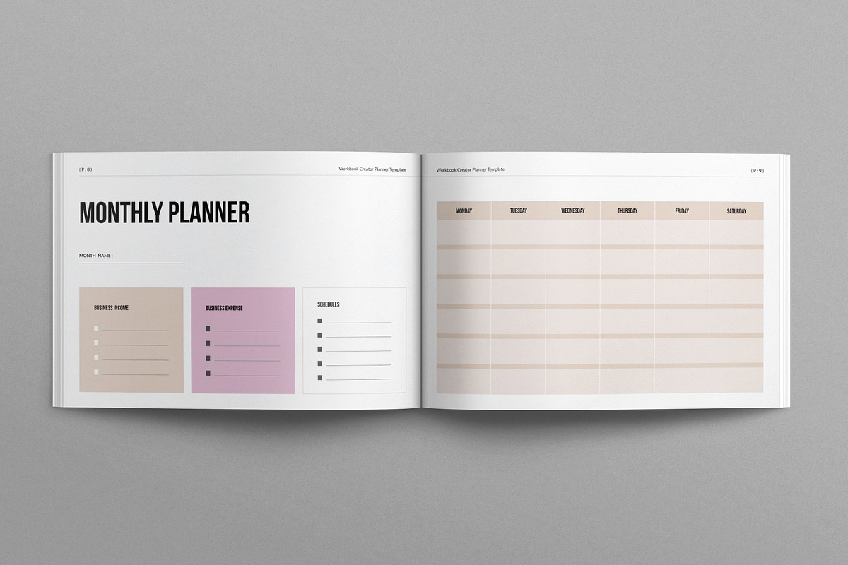 Workbook Creator Planner Landscape, a Magazine Template by E-Type (Photo 4 of 7)