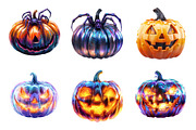 Watercolor Halloween Pumpkin PNG, an Illustration by SinaCreation (Thumbnail 4 of 7)