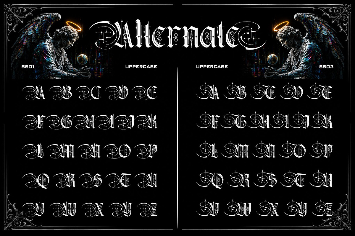 Kraken Gothic Typeface, a Blackletter Font by alit design (Photo 3 of 20)