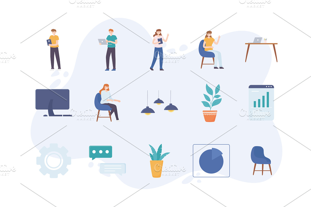 coworking people supplies, a Person Illustration by studiogstock