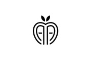 Minimalist Initials AA Apple Logo, a Branding & Logo Template by Luxury Logos (Thumbnail 3 of 4)