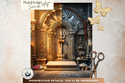 Hindu Mythology Temple Backdrops, a Decorative Illustration by ThatsDesignArt (Thumbnail 5 of 14)